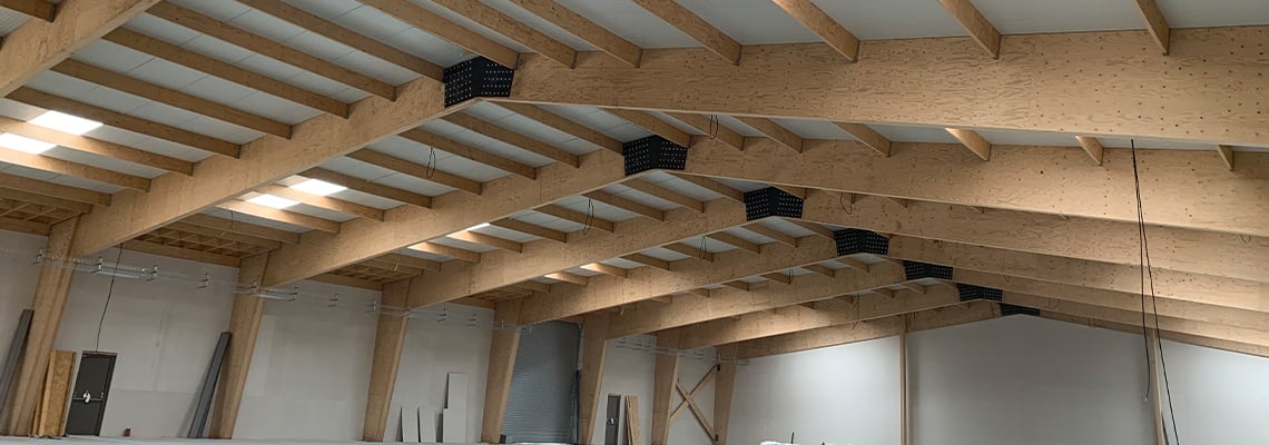 Prefabricated LVL 3-pin Portal Frame Warehouse - Industrial - Ramsgate, UK